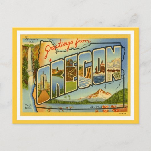 Carte Postale Salutations de Oregon OR (Devant)