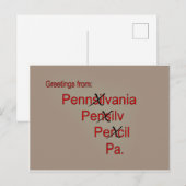 Carte Postale Salutations de PA (Devant / Derrière)