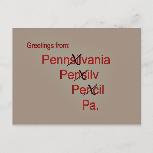 Carte Postale Salutations de PA (Devant)
