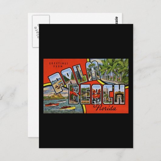 Carte Postale Salutations de Palm Beach Floride (Devant / Derrière)