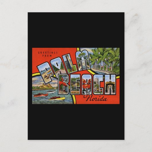 Carte Postale Salutations de Palm Beach Floride (Devant)