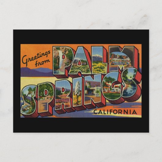 Carte Postale Salutations de Palm Springs en Californie (Devant)
