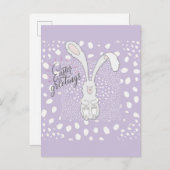 Carte Postale Salutations de Pâques Jote Lapin Lapin Violet (Devant / Derrière)