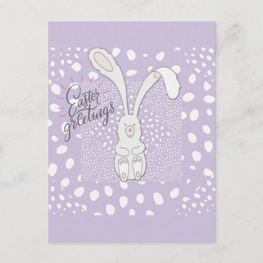 Carte Postale Salutations de Pâques Jote Lapin Lapin Violet (Devant)