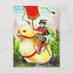 Carte Postale Salutations de Pâques Whimsical : Rider sur Giant 