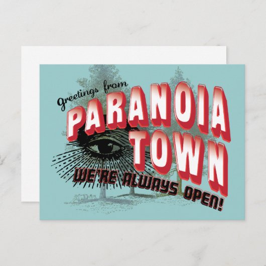 Carte Postale Salutations de Paranoia Town (Devant / Derrière)