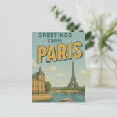 Carte Postale Salutations de Paris (Debout devant)