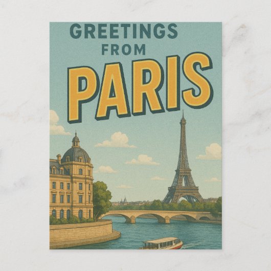 Carte Postale Salutations de Paris (Devant)