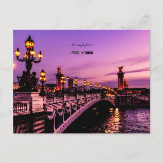 Carte Postale Salutations de Paris, France (Devant)