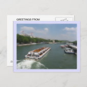 Carte Postale Salutations De Paris (Seine-River) (Devant / Derrière)