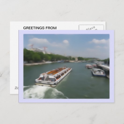 Carte Postale Salutations De Paris (Seine-River) (Devant / Derrière)