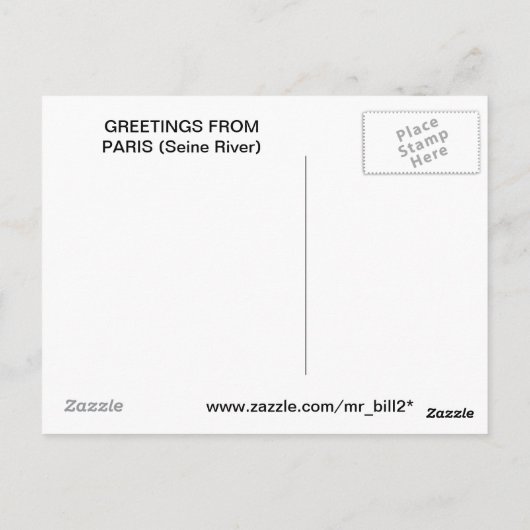 Carte Postale Salutations De Paris (Seine-River) (Dos)