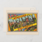 Carte Postale Salutations de Pasadena Vintage Wedding Postcard (Devant / Derrière)