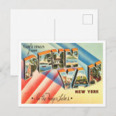 Carte Postale Salutations de Penn Yan, New York, Finger Lakes (Devant / Derrière)