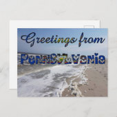 Carte Postale Salutations de Pennsylvania State Flag Hearts USA (Devant / Derrière)