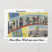 Carte Postale Salutations de Pennsylvanie (Devant / Derrière)