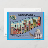 Carte Postale Salutations de Pennsylvanie (Devant / Derrière)