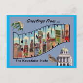 Carte Postale Salutations de Pennsylvanie (Devant)