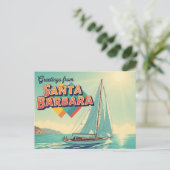 Carte Postale Salutations de Père Noël Barbara California (Debout devant)