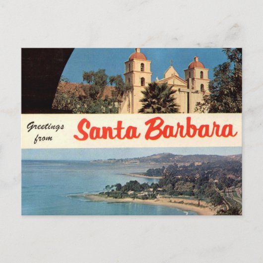 Carte Postale Salutations de Père Noël Barbara Vintage (Devant)