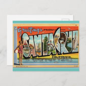 Carte Postale Salutations de Père Noël Cruz California Art vinta (Devant / Derrière)