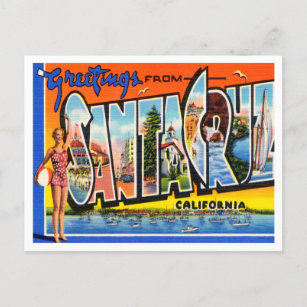 Carte Postale Salutations de Père Noël Cruz, Californie Travel