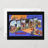 Carte Postale Salutations de Père Noël Fe Nouveau Mexique (Devant / Derrière)