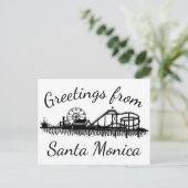 Carte Postale Salutations de Père Noël Monica California CA Pier (Debout devant)
