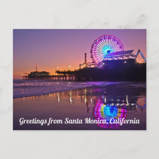 Carte Postale Salutations De Père Noël Monica, California Postca (Devant)