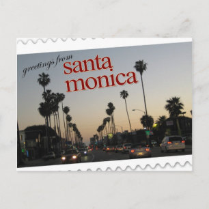 Carte Postale Salutations de Père Noël Monica, Californie