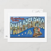 Carte Postale Salutations de Philadelphie, PA (Devant / Derrière)