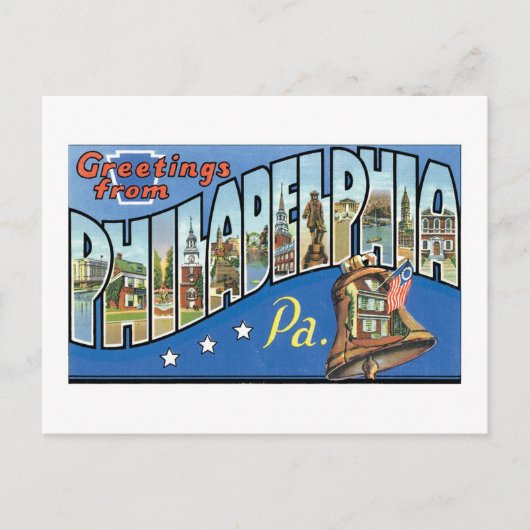 Carte Postale Salutations de Philadelphie, PA (Devant)