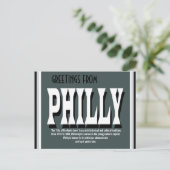 Carte Postale Salutations de Philly Postcard (Debout devant)