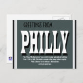Carte Postale Salutations de Philly Postcard (Devant / Derrière)