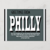 Carte Postale Salutations de Philly Postcard (Devant)