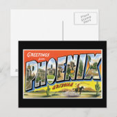 Carte Postale Salutations de Phoenix Arizona (Devant / Derrière)