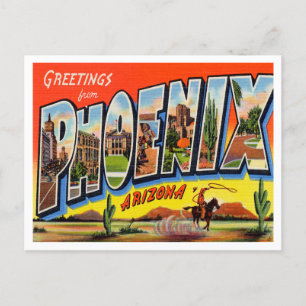 Carte Postale Salutations de Phoenix, Arizona Vintage voyage