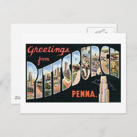 Carte Postale Salutations de Pittsburgh (Devant / Derrière)