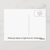 Carte Postale Salutations de Pittsburgh (Dos)