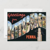 Carte Postale Salutations De Pittsburgh, Pennsylvanie (Devant / Derrière)