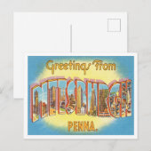 Carte Postale Salutations de Pittsburgh, Pennsylvanie Travel (Devant / Derrière)