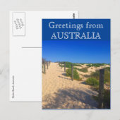 Carte Postale salutations de plage australie (Devant / Derrière)