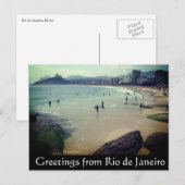Carte Postale salutations de plage copacabana (Devant / Derrière)