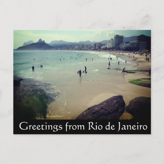 Carte Postale salutations de plage copacabana (Devant)