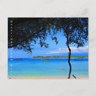 Carte Postale salutations de plage gili