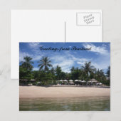 Carte Postale salutations de plage thai (Devant / Derrière)