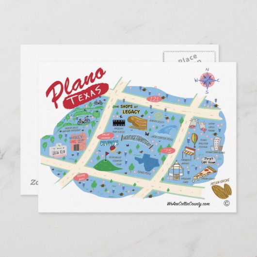 Carte Postale Salutations de Plano Texas Postcard (Devant / Derrière)
