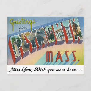 Carte Postale Salutations de Plymouth, Massachusetts