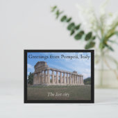 Carte Postale Salutations de Pompéi, Italie : la ville perdue (Debout devant)