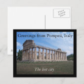 Carte Postale Salutations de Pompéi, Italie : la ville perdue (Devant / Derrière)